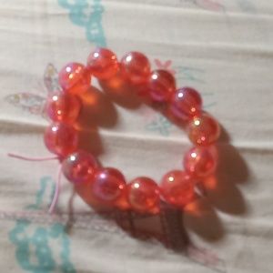 Red iridescent beads bracelet